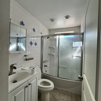 Custom tiled bathroom in a completed ADU build