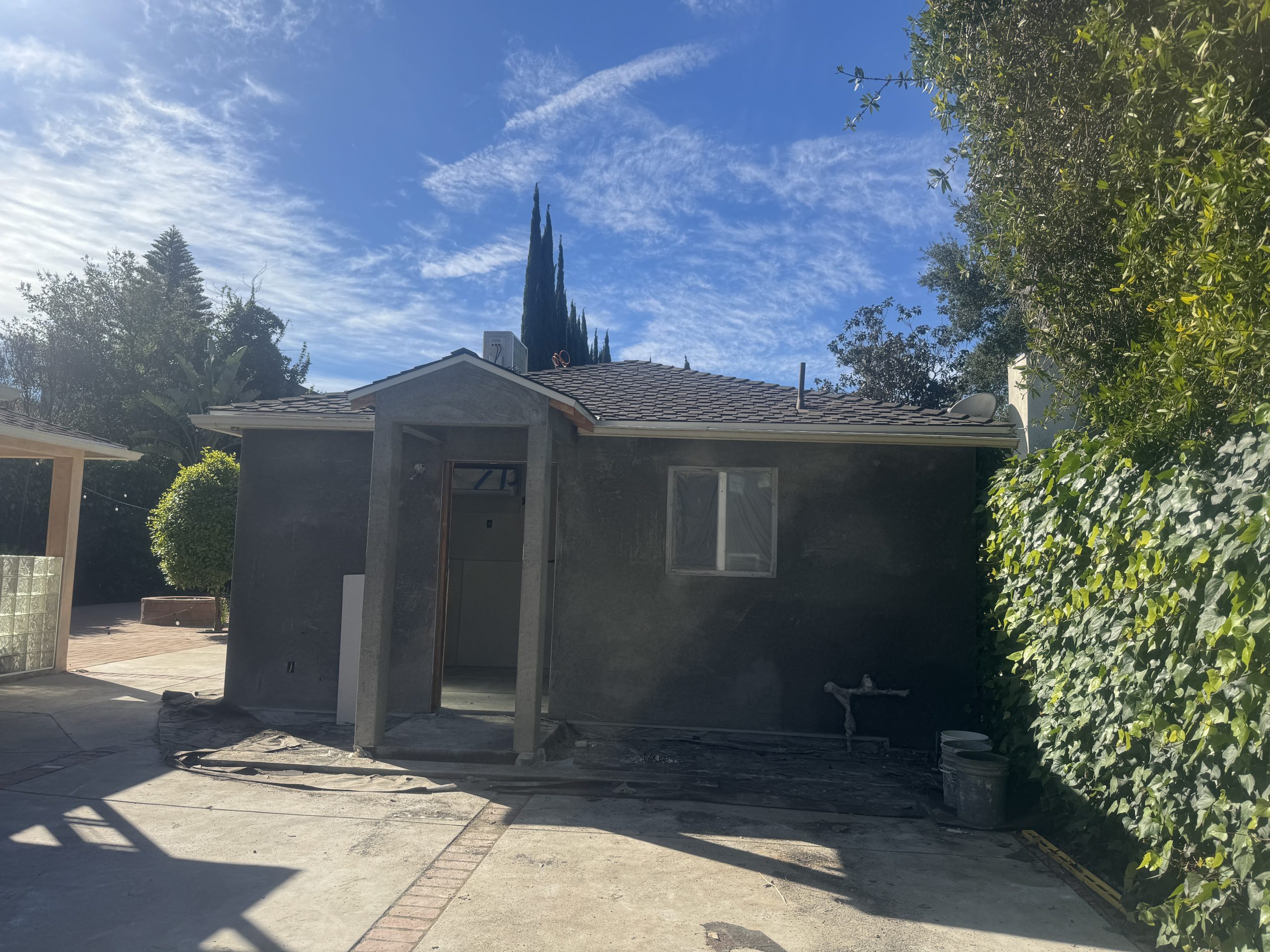 Completed garage conversion ADU exterior