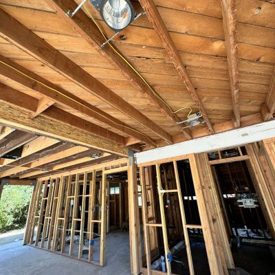 Exterior framing of a new construction home Exterior framing of a new construction home
