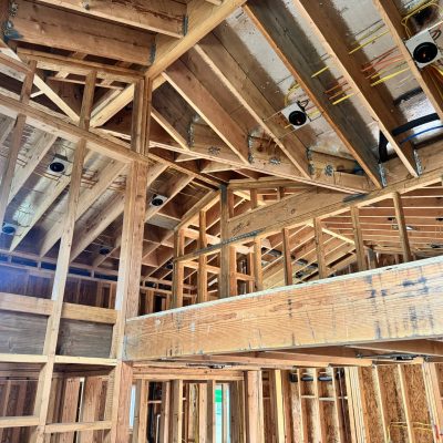 Interior framing of a new construction home Interior framing of a new construction home
