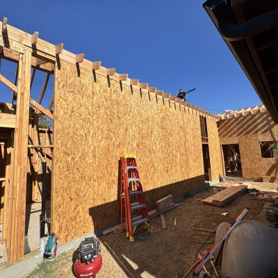 Structural framing on a new construction home build Structural framing on a new construction home build